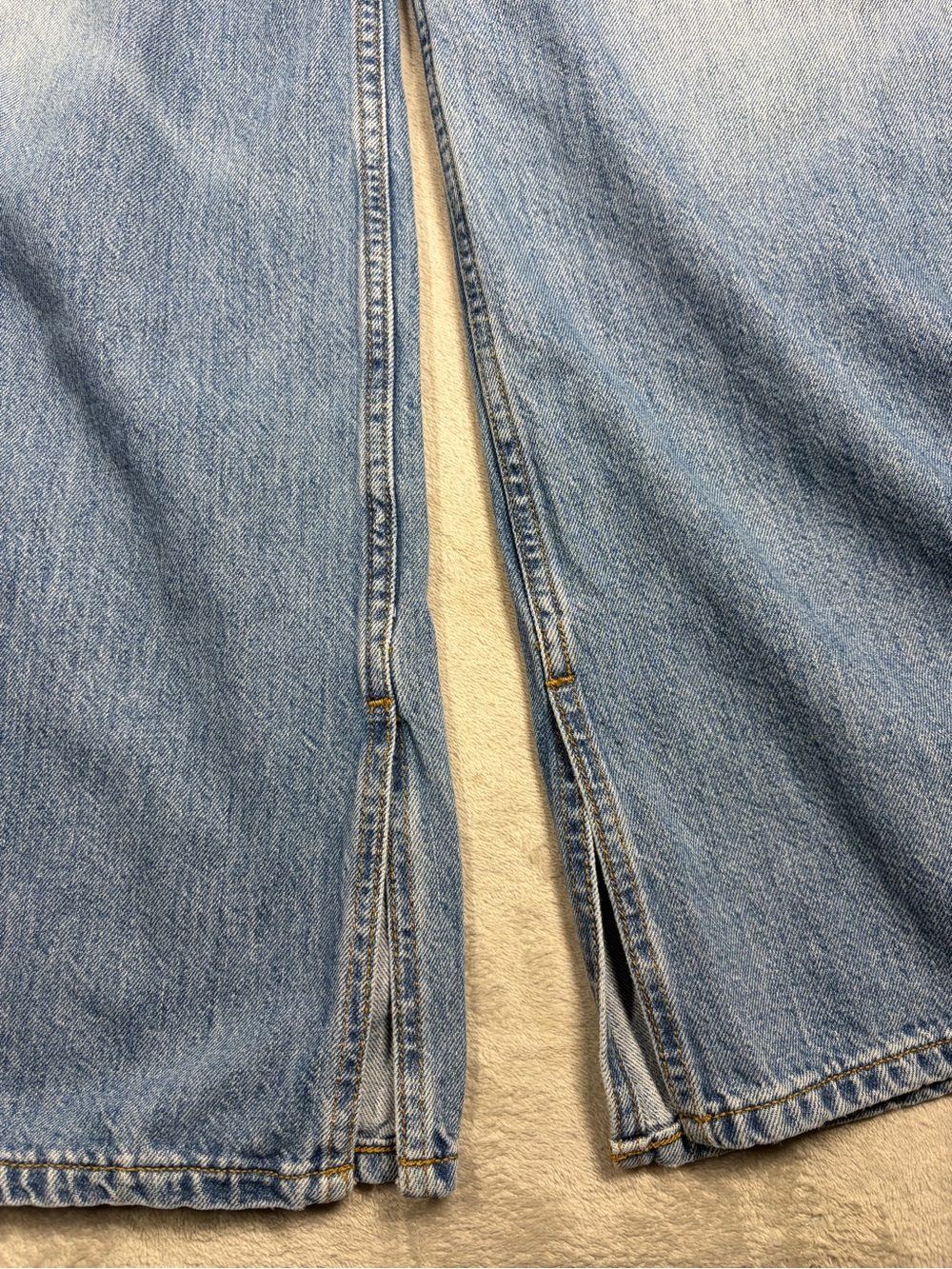 Re/Done Original Low Rider Loose Wide Leg Split Hem Vintage Flow Blue Jeans 28 — image 5 of 8